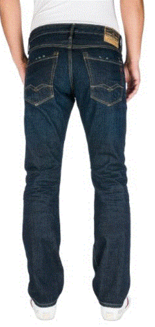 Replay Waitom 1 Slim Men's Jeans Dark Scraped Blue - Kliknutím na obrázek zavřete