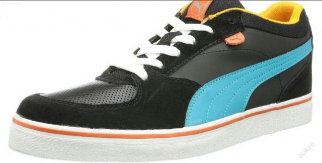 Puma Skate Vulc Herren Sneaker Black/Bluebird - Kliknutím na obrázek zavřete