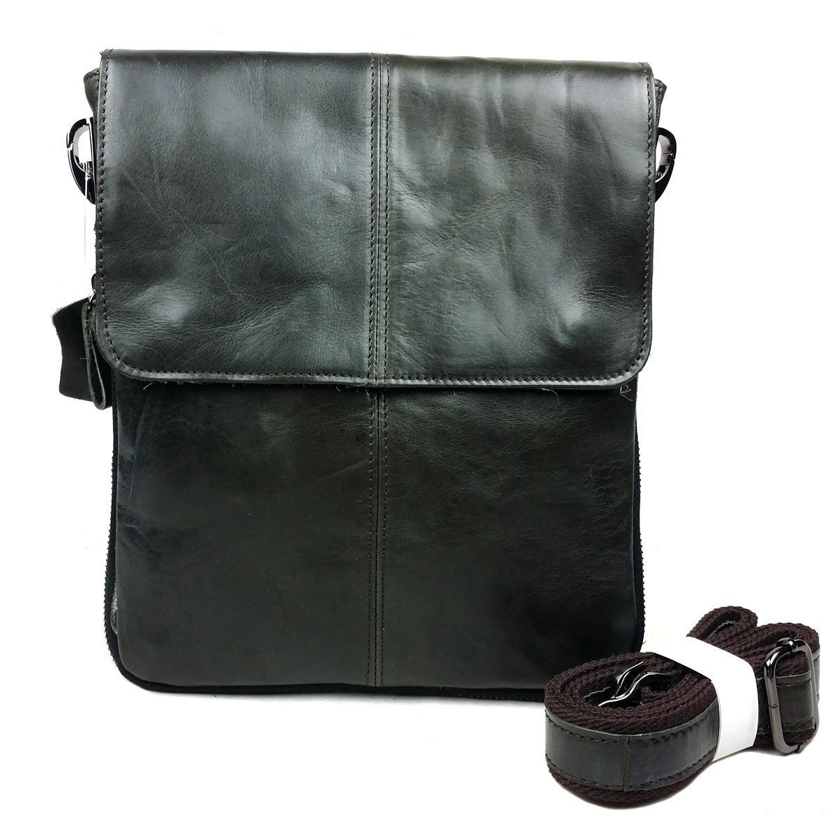 Bag Mens Unisex Baigio Dark Green Leather