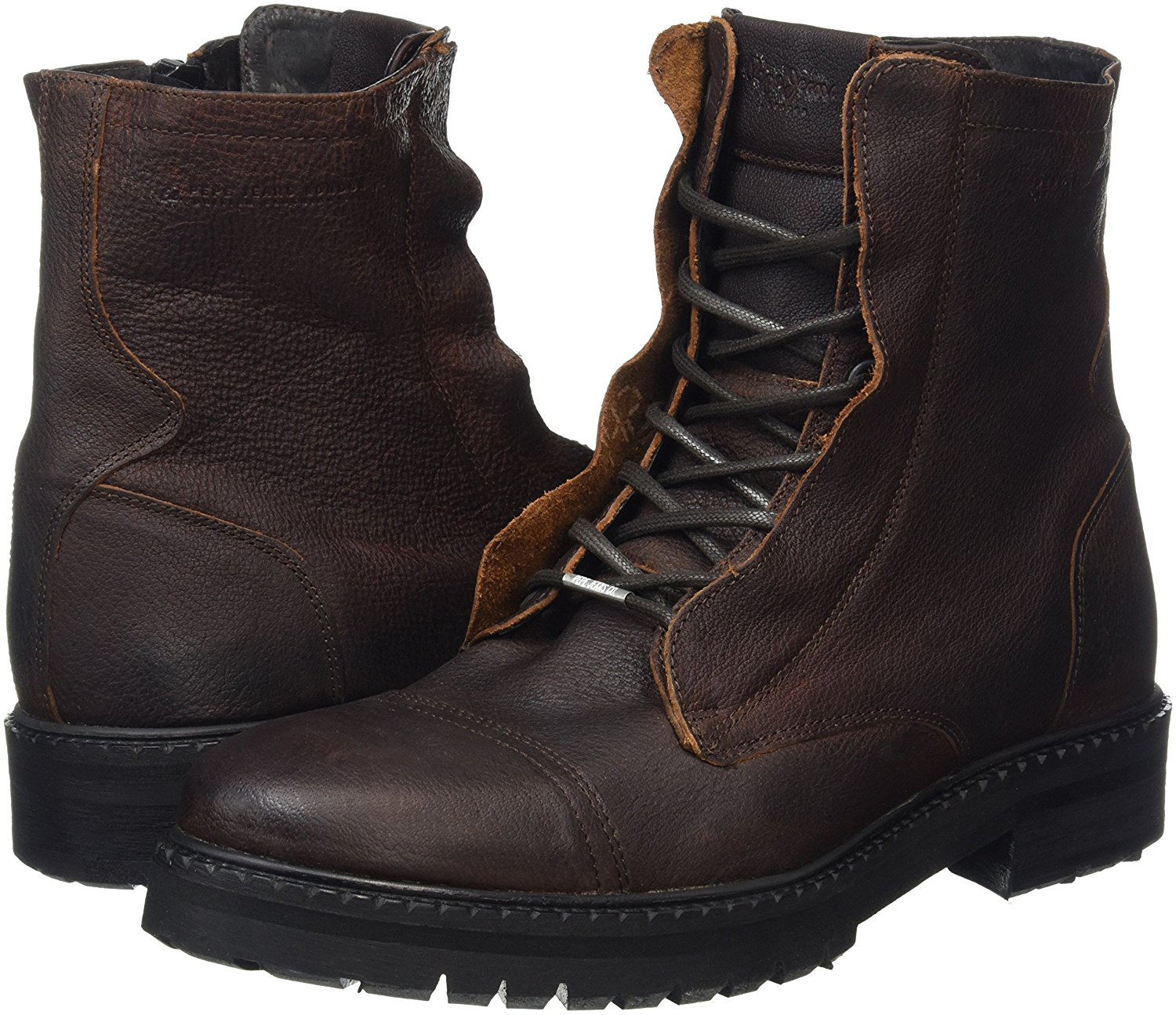 Pepe Jeans Men's Iron Ankle Boots Brown Leather - Kliknutím na obrázek zavřete