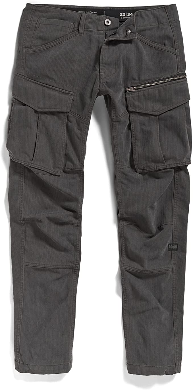 G-STAR RAW Mens Rovic Zip 3D Regular Tapered Pants - Grey