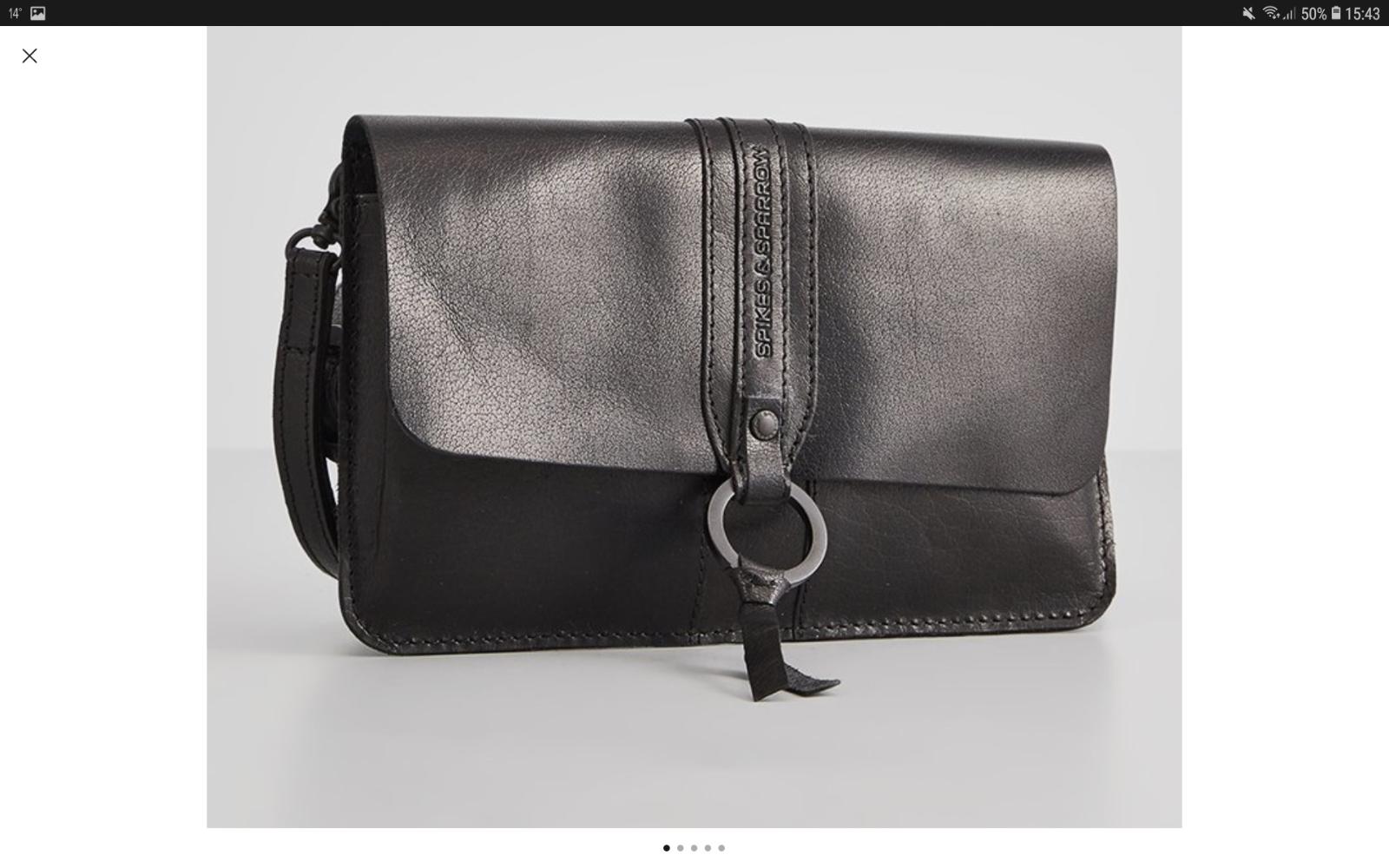 Spikes & Sparrow Tasche, Leather Bag, Black