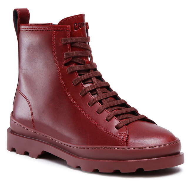 Camper Brutus Mid Calf Leather Bordeaux Boots